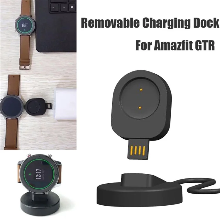 Cargador de carga por inducción USB multifunción extraíble para Amazfit GTR 42mm 1909/GTR 47mm 1901