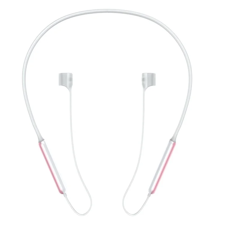 BASEUS Fluorescent Ring Sports Silicone Lanyard Sleeve for Apple AirPods with Charging Case (2019) /AirPods with Wireless Charging Case (2019) / AirPods with Charging Case (2016) - White/Pink