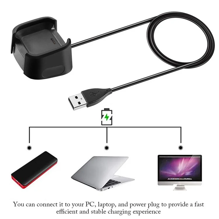 Portable Smart Watch Charger USB Plug Magnetic Charging Base Dock for Fitbit Versa 2
