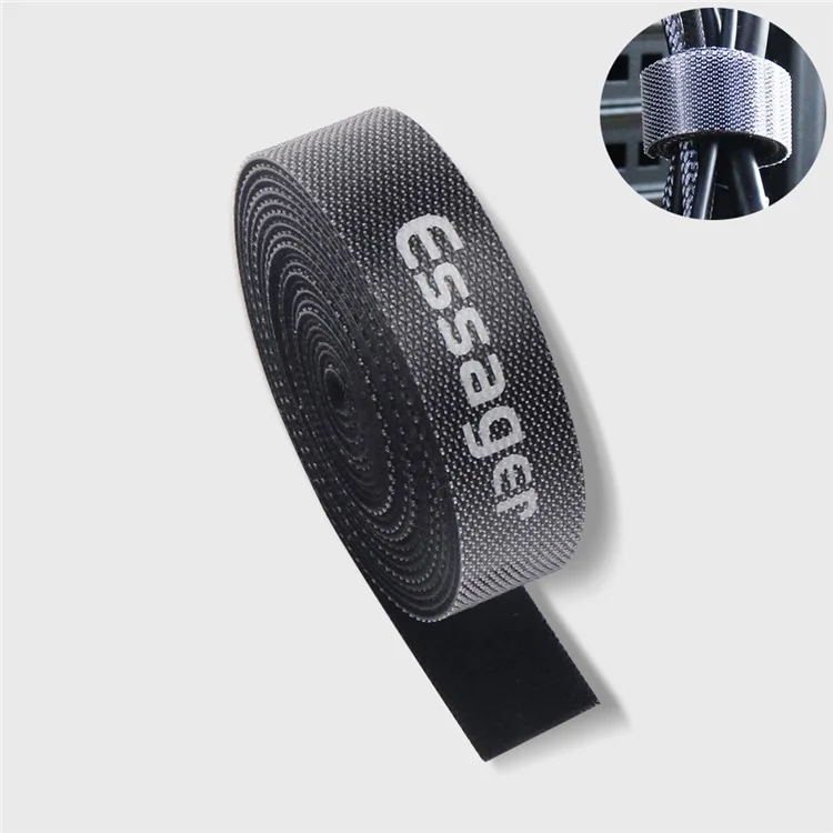ESSAGER 2M Cabo Tie Tira Forte Adesão Autoadesivo Loop & Hook Sticker