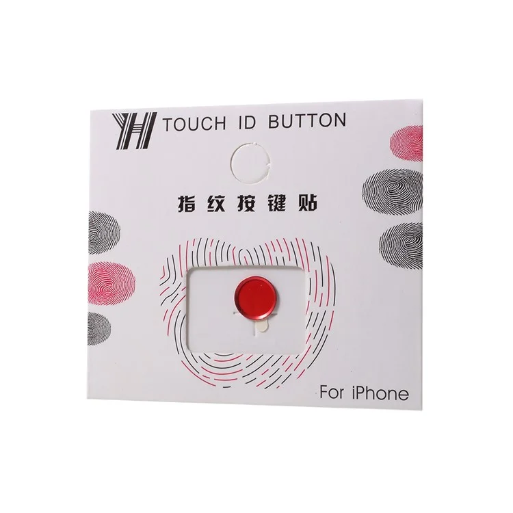 Touch ID Sensor Home Button Protective Sticker Fingerprint Identification for iPhone 7 Plus/7/6S Plus/6S/6 Plus/6/SE/5S - Red