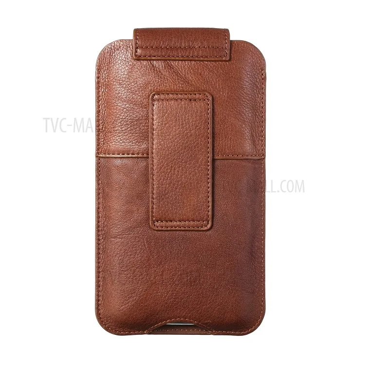 Top-Layer-Rindsleder-Taschen-Tasche Für 5,2 Zoll Smartphones [Simple Type 1] - Braun