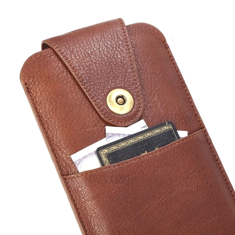Top-Layer-Rindsleder-Taschen-Tasche Für 5,2 Zoll Smartphones [Simple Type 1] - Braun