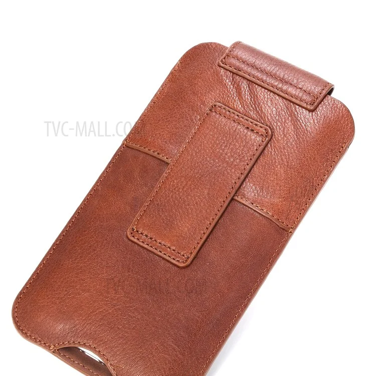 Top-Layer-Rindsleder-Taschen-Tasche Für 5,2 Zoll Smartphones [Simple Type 1] - Braun