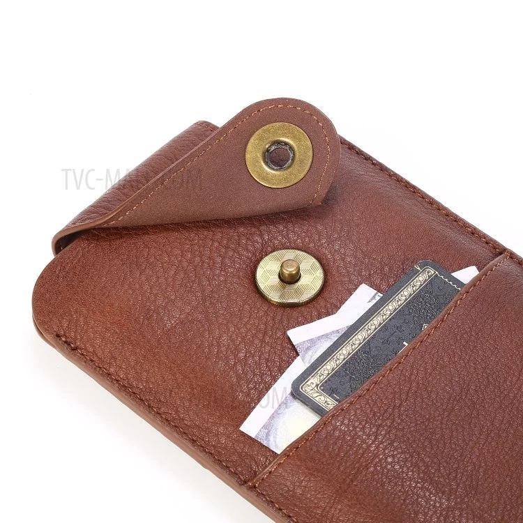 Top-Layer-Rindsleder-Taschen-Tasche Für 5,2 Zoll Smartphones [Simple Type 1] - Braun