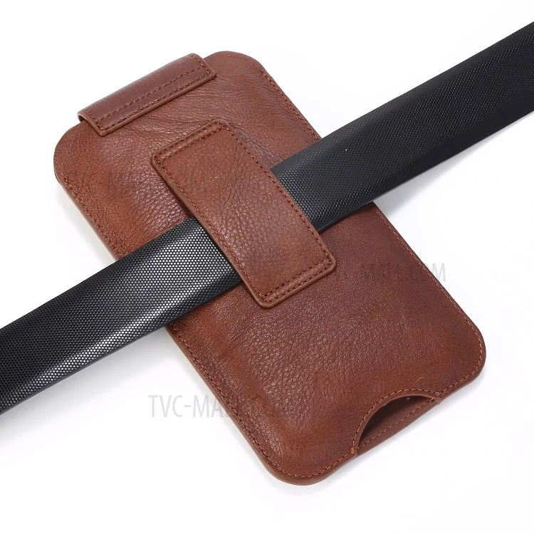 Top-Layer-Rindsleder-Taschen-Tasche Für 5,2 Zoll Smartphones [Simple Type 1] - Braun