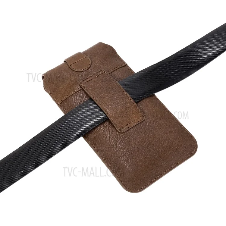 Top-Layer-Rindsleder-Taschen-Tasche Für 5,2 Zoll Smartphones [Simple Type 2] - Braun