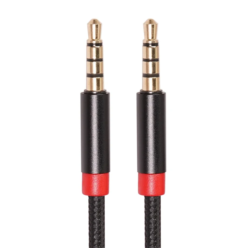 1M 3.5 mm Male to Male 4-Conductor Auxiliary Stereo Aux Cable