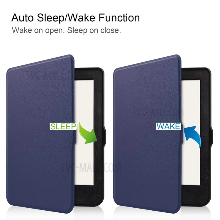 Solid Color PU Leather Wake/Sleep Flip Case for Kobo Nia (2020) - Purple