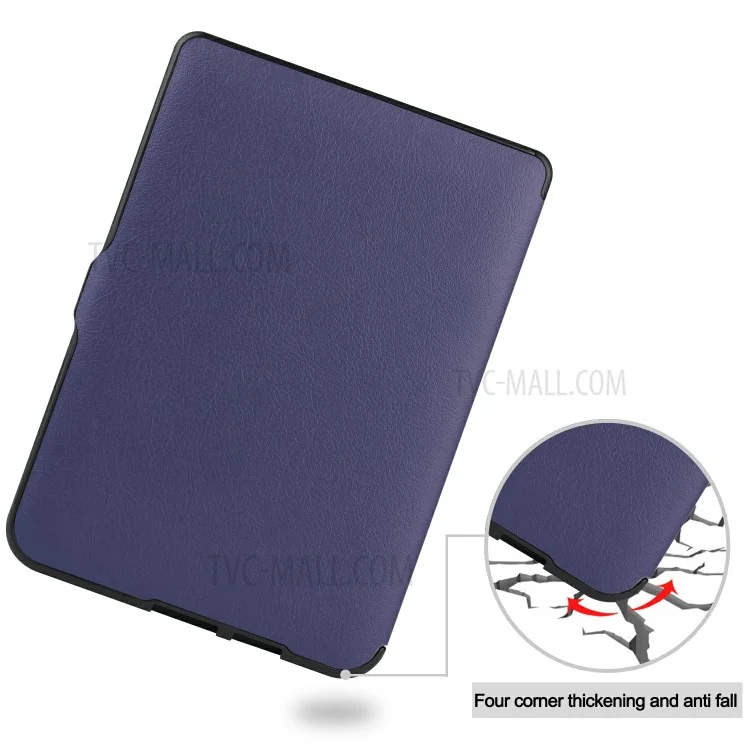 Solid Color PU Leather Wake/Sleep Flip Case for Kobo Nia (2020) - Purple