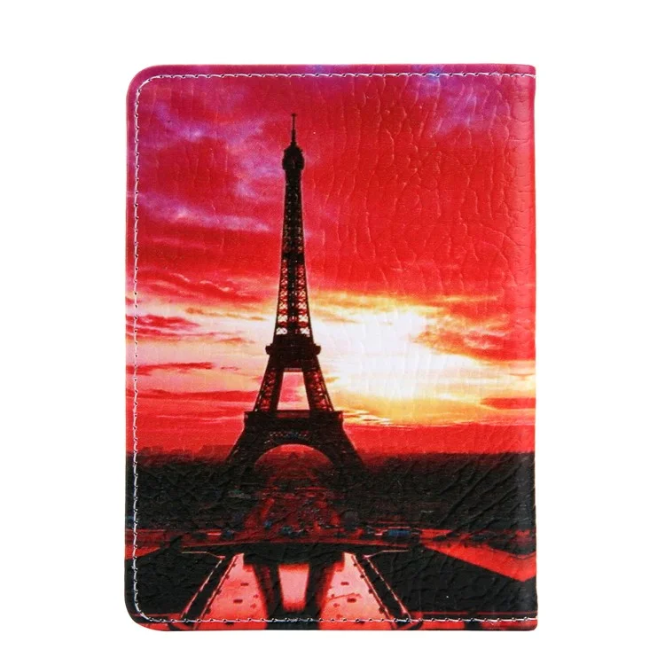 Pattern Printing Multi-function Passport Wallet Coins Purse Travel Leather Storage Case - Tower