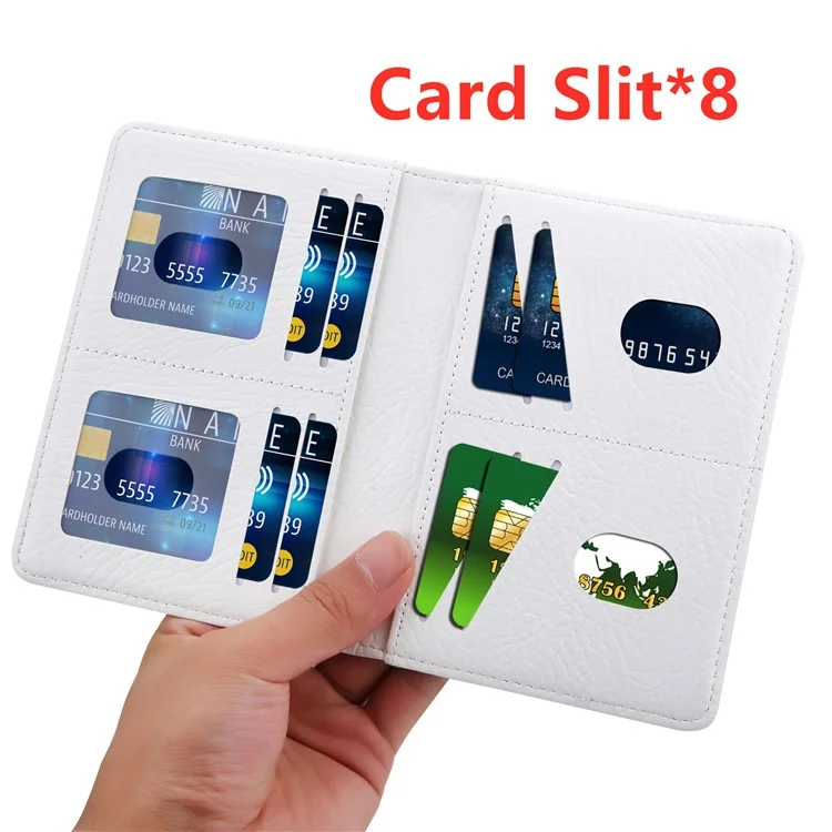 Pattern Printing Multi-function Passport Wallet Coins Purse Travel Leather Storage Case - Tower