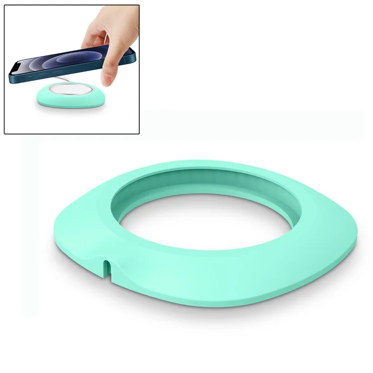 Desk Silikon Schutzgehäuse Rand Sleeve für Magsafe Wireless Charger - Grün