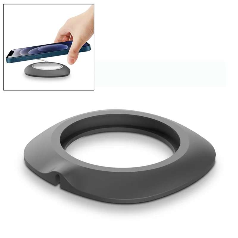 Desk Silicone Protective Case Rim Sleeve for Magsafe Wireless Charger - Grey
