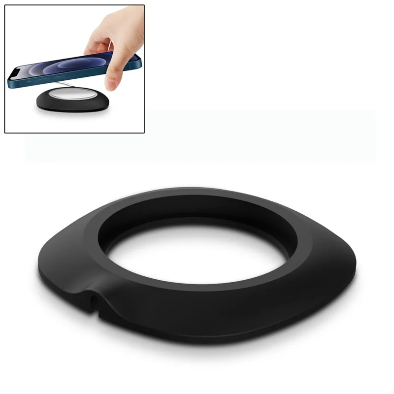 Desk Silicone Protective Case Rim Sleeve for Magsafe Wireless Charger - Black