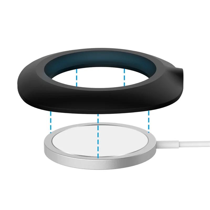 Desk Silicone Protective Case Rim Sleeve for Magsafe Wireless Charger - Black