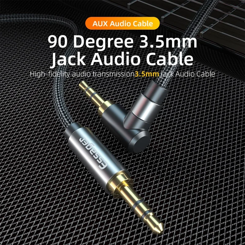 ESSAGER 3.5mm Jack Male to Male Audio AUX Cable for PC Mobile Phone Speaker, 1.5m - Red