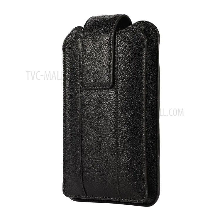 PU Leather Mobile Phone Case Pouch Belt Clip Case Waist Bag Holster (S Size) for Xiaomi Huawei iPhone - Black