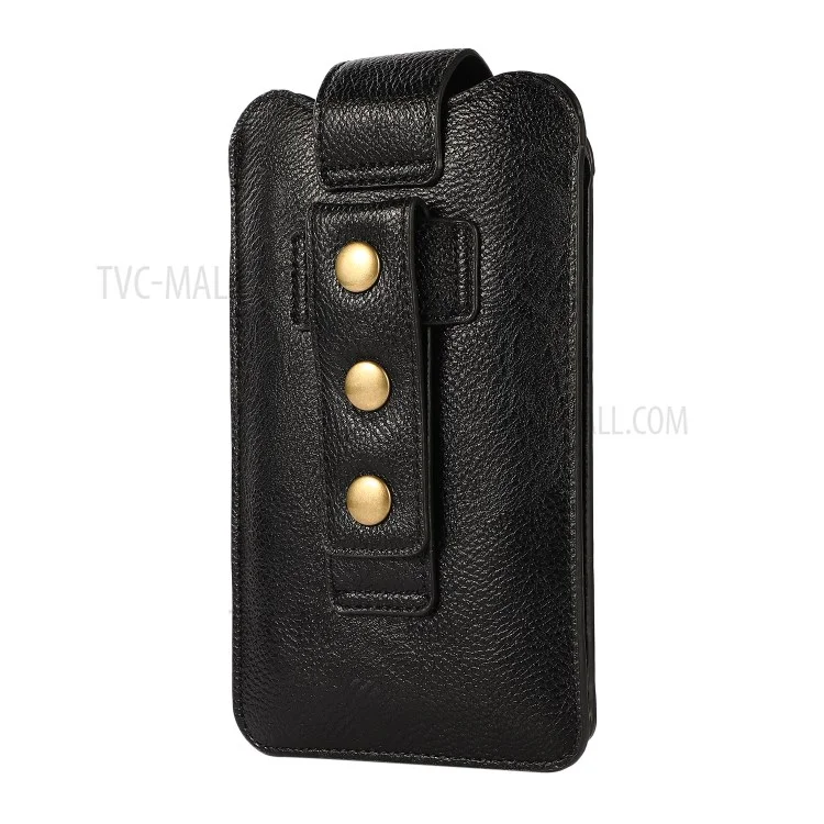 PU Leather Mobile Phone Case Pouch Belt Clip Case Waist Bag Holster (S Size) for Xiaomi Huawei iPhone - Black