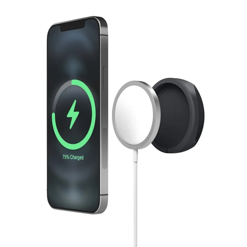 Hand-Hold Function Silicone Protective Case for Magsafe Wireless Charger - Black