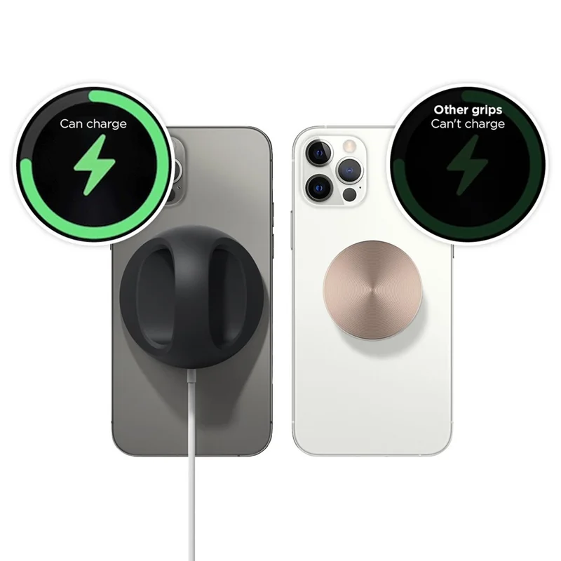 Hand-Hold Function Silicone Protective Case for Magsafe Wireless Charger - Black