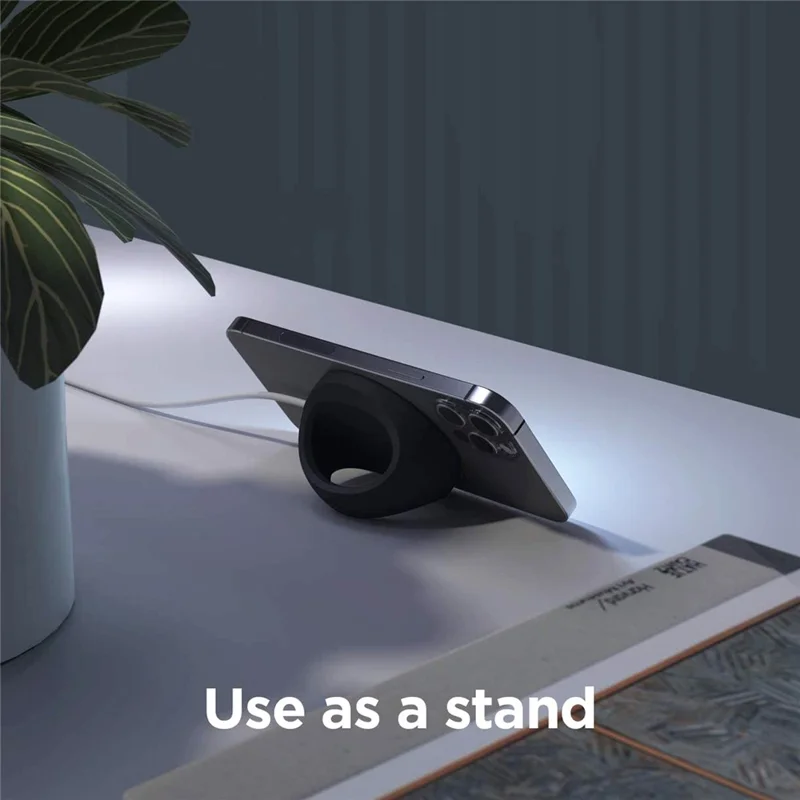 Hand-Hold Function Silicone Protective Case for Magsafe Wireless Charger - Black