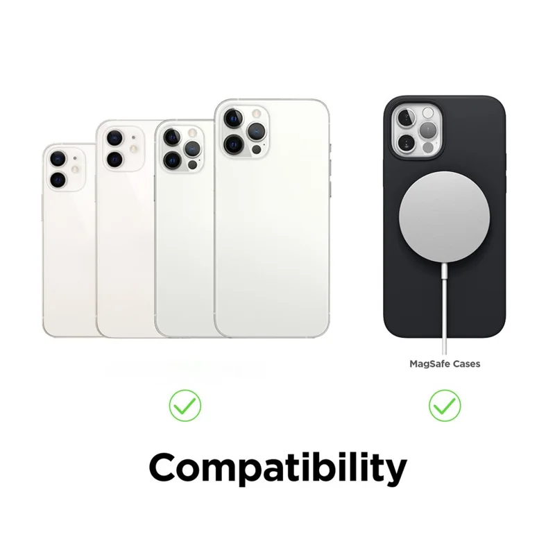 Hand-Hold Function Silicone Protective Case for Magsafe Wireless Charger - Black