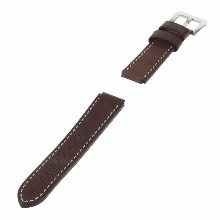 Genuine Leather Wristband Watchband for Huawei Watch - Coffee