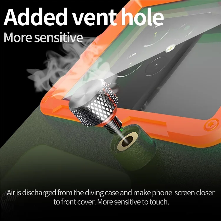 SHELLBOX Diving Case II 15m Underwater Universal Full Body Phone Shell IPX8 Waterproof Cover with Anti-lost Rope - Green