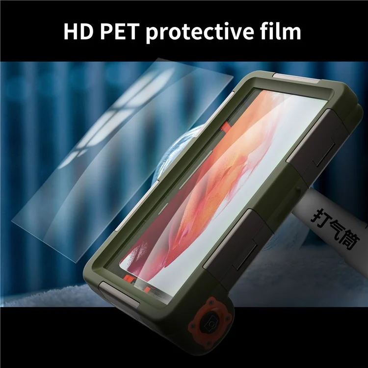 SHELLBOX Diving Case II 15m Underwater Universal Full Body Phone Shell IPX8 Waterproof Cover with Anti-lost Rope - Green