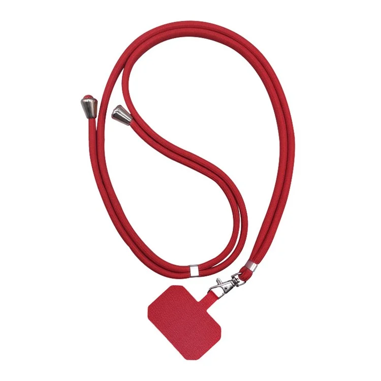 5 Conjuntos / Paquete Detachable Teléfono Ajustable Lanyard Insignias Anti-perdidas Teteras Parches Cuerdas Móvil Correas Cuello - Rojo