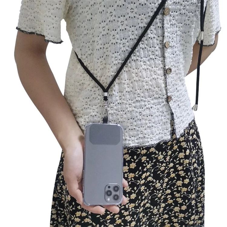 5 Conjuntos/Pacote Tether Destacável Ajustável para Celular Anti-perda, Crachás, Remendos, Cordas Móveis, Alças de Pescoço - Vinho Tinto