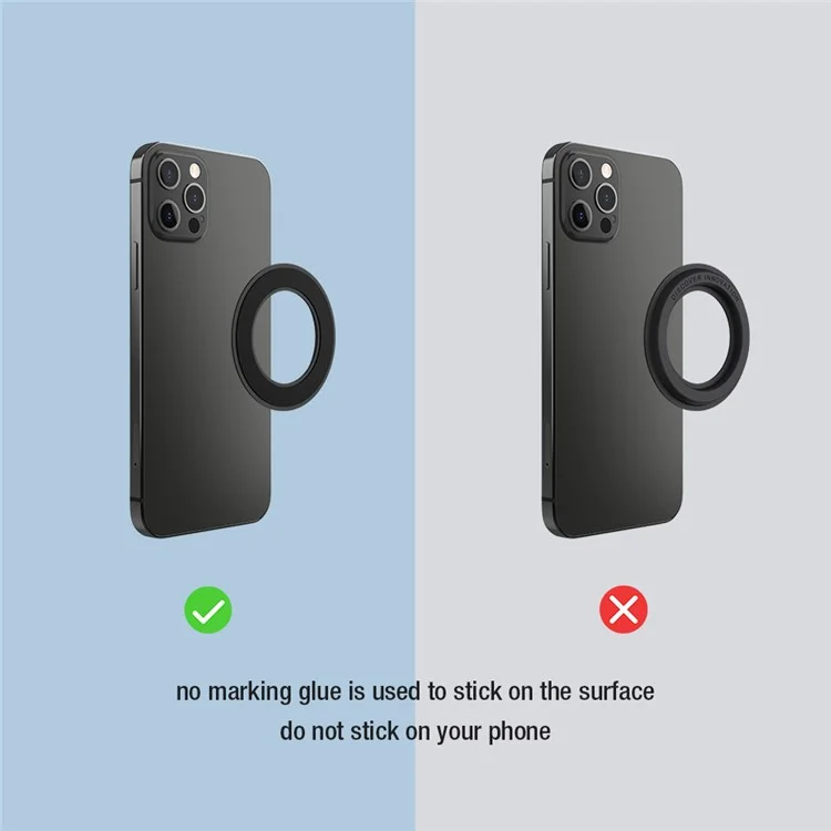NILLKIN 2 Pezzi Sottile e Compatto Forte Calamita Assorbimento SnapHold Adesivo Magnetico per Smartphone Compatibile con MagSafe - Nero 