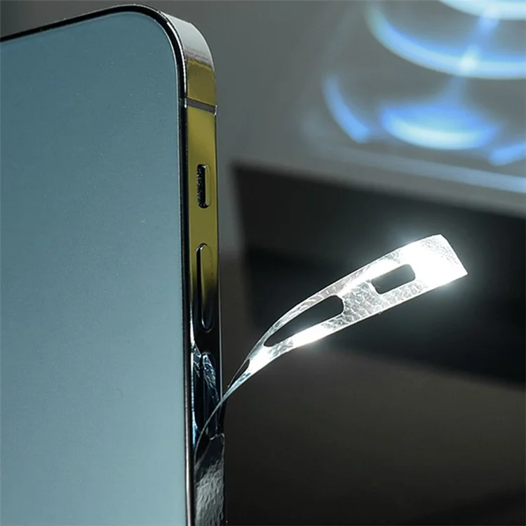 Multiple Colors Electroplating Phone Side Protective Film Anti-Scratch Edge Sticker Set for iPhone 13 Pro Max 6.7 inch - Silver