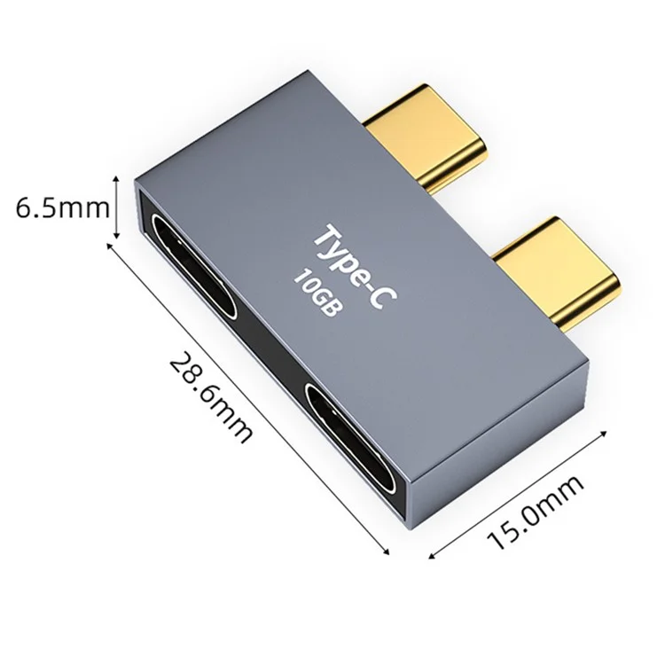 Double Type-C Male to Female Adapter Hub Charging Port Converter for MacBook