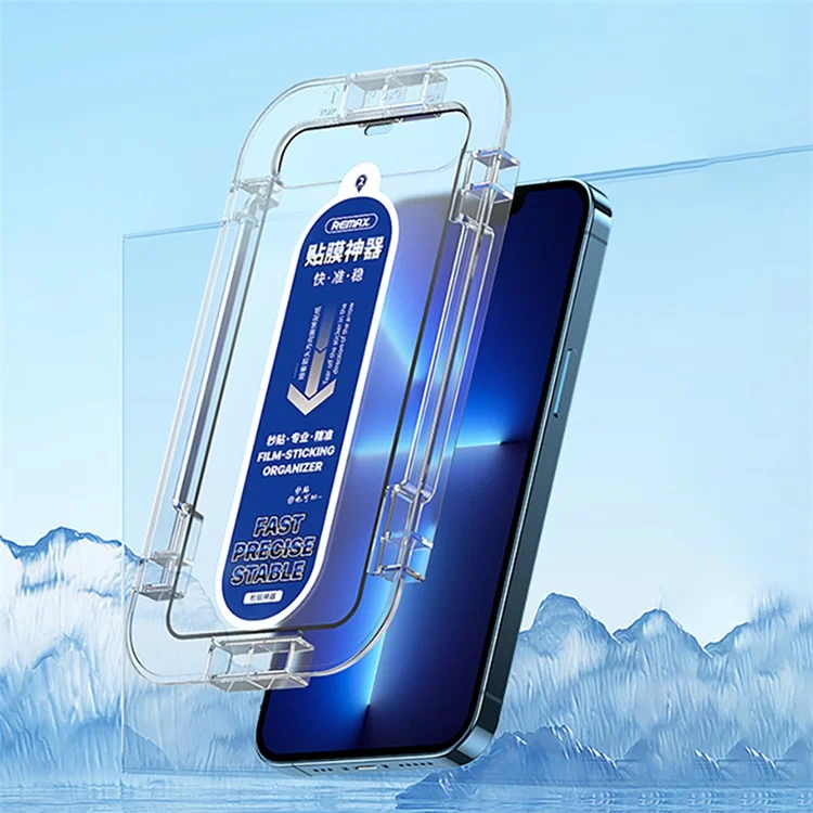 Resax Monarch Series HD Case Transparente de Cinta de Cine de Vidrio Templado Instalación Del Marco de Instalación de la Película Para Iphone 13 Pro Max 6.7 Pulgadas