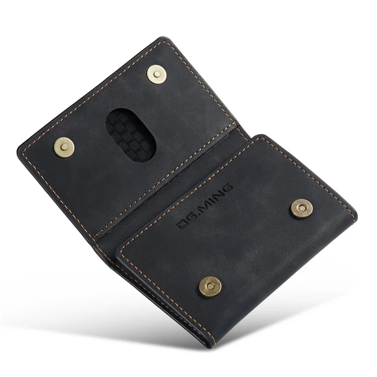 DG.MING M2 Series PU Leather Tri-fold Multiple Card Slots Holder Pocket Purse - Nero
