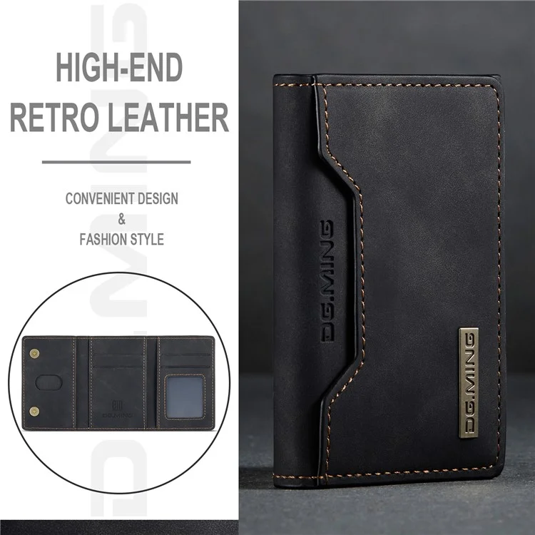 DG.MING M2 Series PU Leather Tri-fold Multiple Card Slots Holder Pocket Purse - Nero