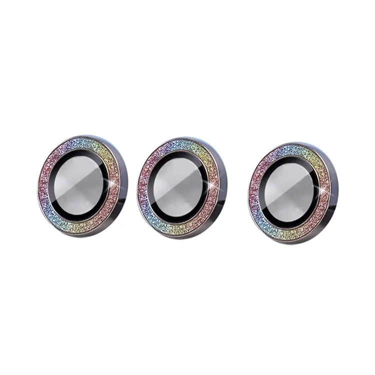 Kuzom 3pcs/set HD Lens Lens de Camão de Vidro Claro Tampa de Lente Anti-fingerprint Com Moldura de pó Brilhante Para Iphone 13 Pro 6,1 Polegadas/máximo 6,7 Polegadas - Multicolorido