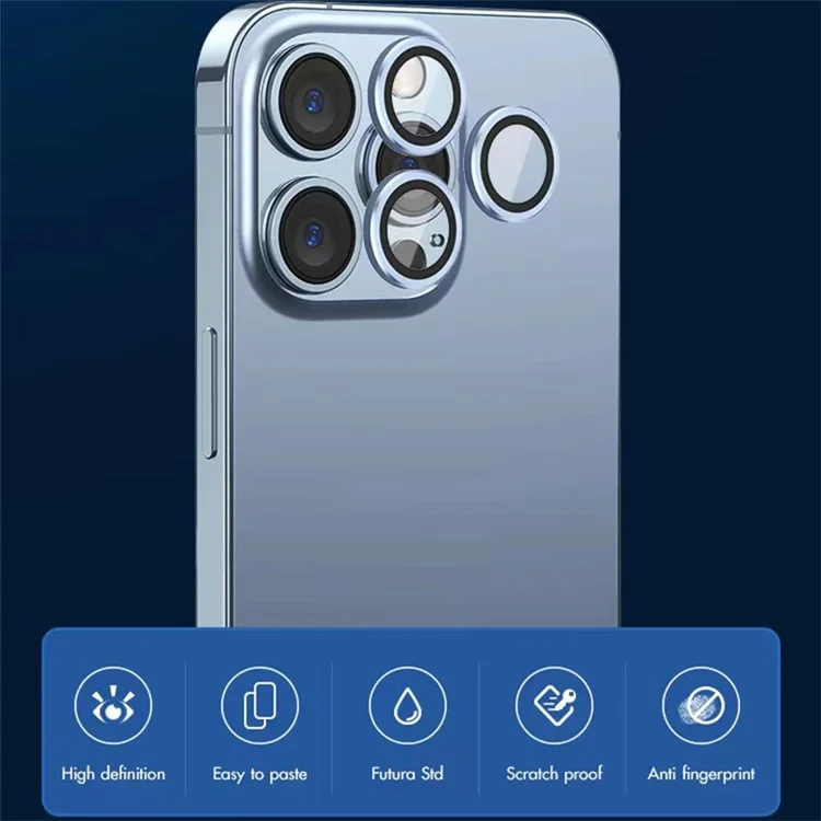 Kuzoom 3pcs/set Crystal Clear Clear Glass Camera Protector Lens Lens Lens Lens Для Iphone 13 Pro 6,1 Дюйма/максимума 6,7 Дюйма - Черный