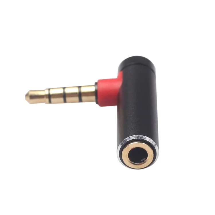 3,5mm Männlich Auf Weiblicher 90-Grad-Adapterwandler Für Headset-Telefon-Laptop - Schwarz