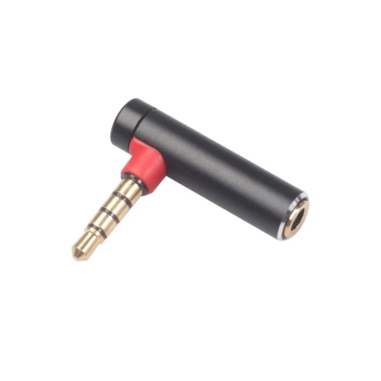 3,5mm Männlich Auf Weiblicher 90-Grad-Adapterwandler Für Headset-Telefon-Laptop - Schwarz