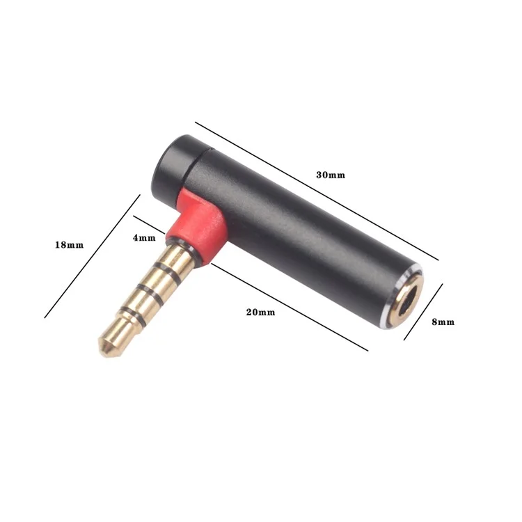 3,5mm Männlich Auf Weiblicher 90-Grad-Adapterwandler Für Headset-Telefon-Laptop - Schwarz