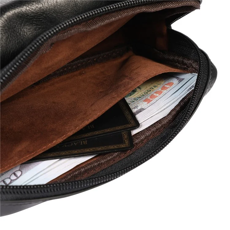 PU Leather Pouch for 7.2inch Phone, Horizontal Zipper Pocket Belt Loop Holder Loops Carrying Case - Black
