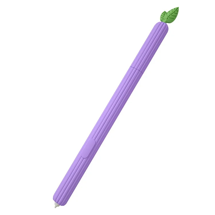 Portable Soft Silicone Case for Samsung Galaxy Tab S6 SM-T860 (Wi-Fi)/SM-T865 (LTE), Carrot Shaped Stylus Sleeve Cover Anti-Slip Smooth Grip Accessories - Purple