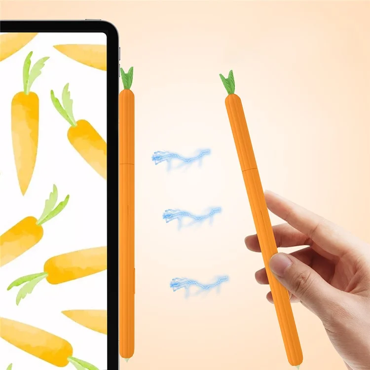 Portable Soft Silicone Case for Samsung Galaxy Tab S6 SM-T860 (Wi-Fi)/SM-T865 (LTE), Carrot Shaped Stylus Sleeve Cover Anti-Slip Smooth Grip Accessories - Purple