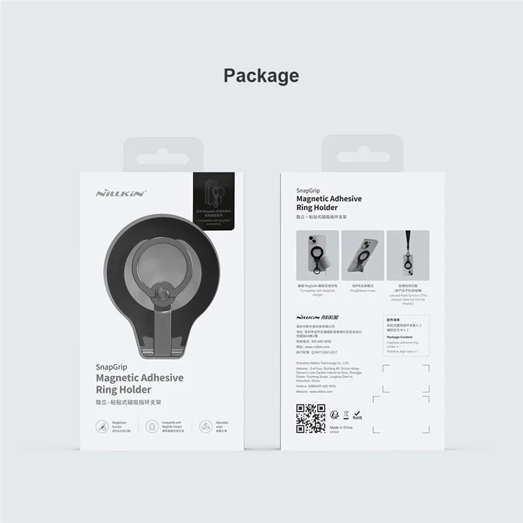 Titolo Adesivo Stick-on Snapgrip Nillkin Tipo Ad Anello Di Ricarica Wireless Magnetico - Viola