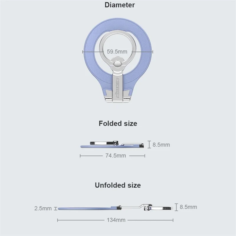 NILLKIN SnapGrip Stick-On Adhesive Type Magnetic Wireless Charging Ring Holder - Green