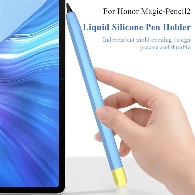 Funda de silicona líquida suave para lápiz mágico For Honor 2, protector de piel, antideslizante, agarre suave, accesorios con tapa - negro
