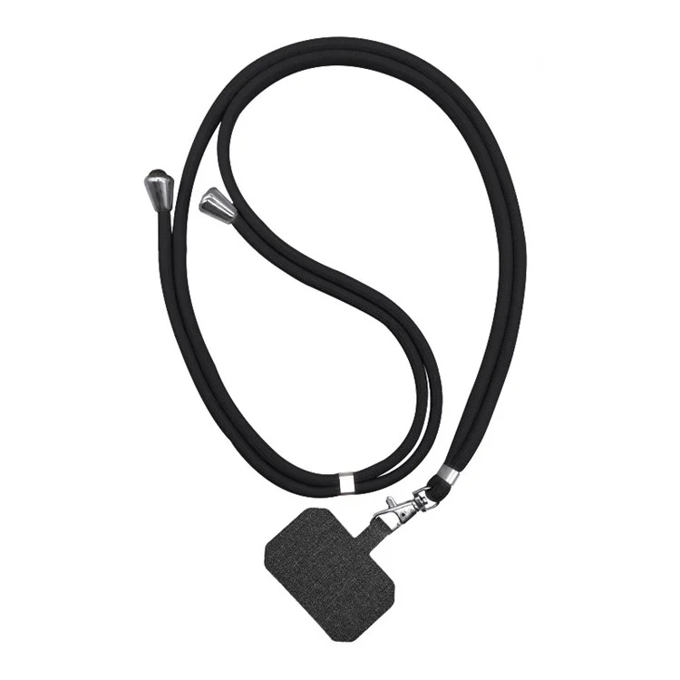 Multi-functional Mobile Phone Lanyard Hand Rope Adjustable Wrist Strap with Cards - Black